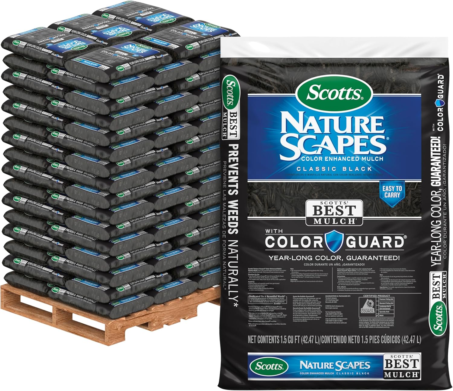 Scotts Nature Scapes Classic Black Color Enhanced Mulch 1.5 cu ft