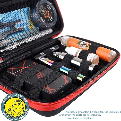 Miniatura 6 de Wolfteeth Funda de vapor de 8 pulgadas bolsas de vapor de carcasa dura negra suministros organizados bolsa de vapor se adapta a bobinas soporte de