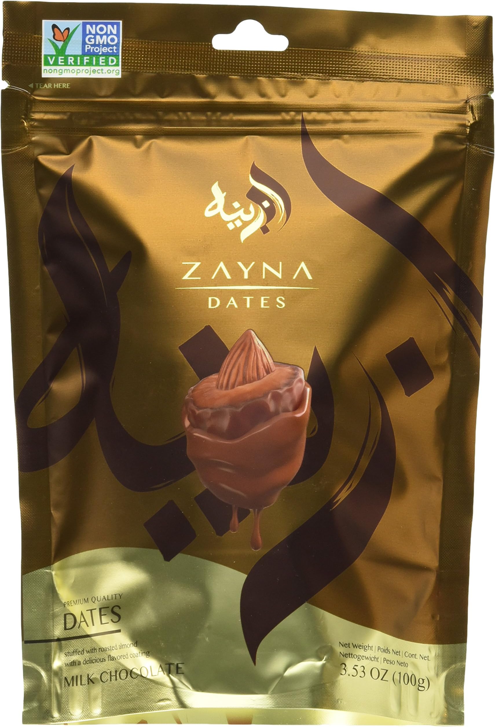 Signature Snacks Zayna Dates, Milk Chocolate, 3.53 oz