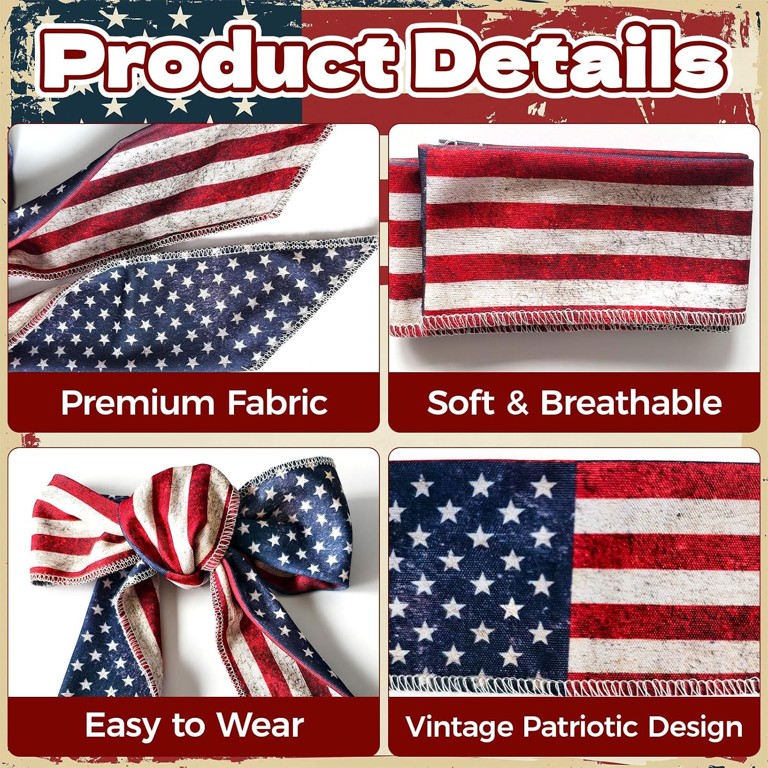 Flag Headband for Men Women, Patriotic National Pride Tie Bandana with Flag Design – Head Wrap for Parades, Sports Events, Festivals, and Cultural Celebrations