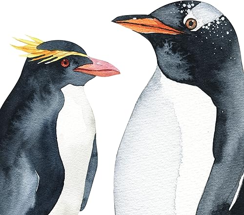 Miniatura 4 de Calcomanías de pingüino de tamaño real, juego de 6 calcomanías de pared realistas de pingüinos