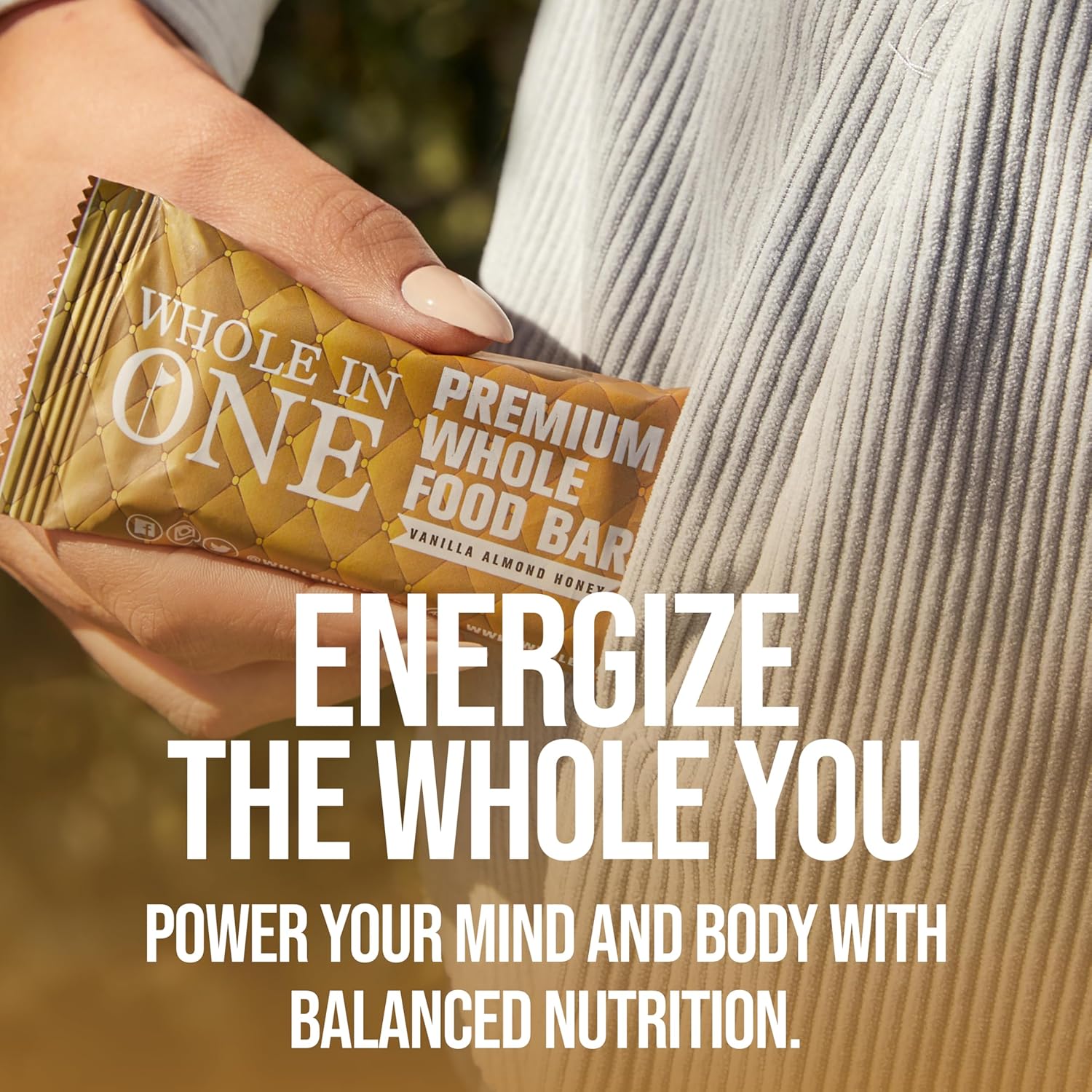 BrickHouse Nutrition Whole In One Bars: Healthy Snacks for Adults | Non-GMO, Gluten Free Snack Bars | Real Fruits & Vegetables - Vanilla Almond Honey (12 Bars)