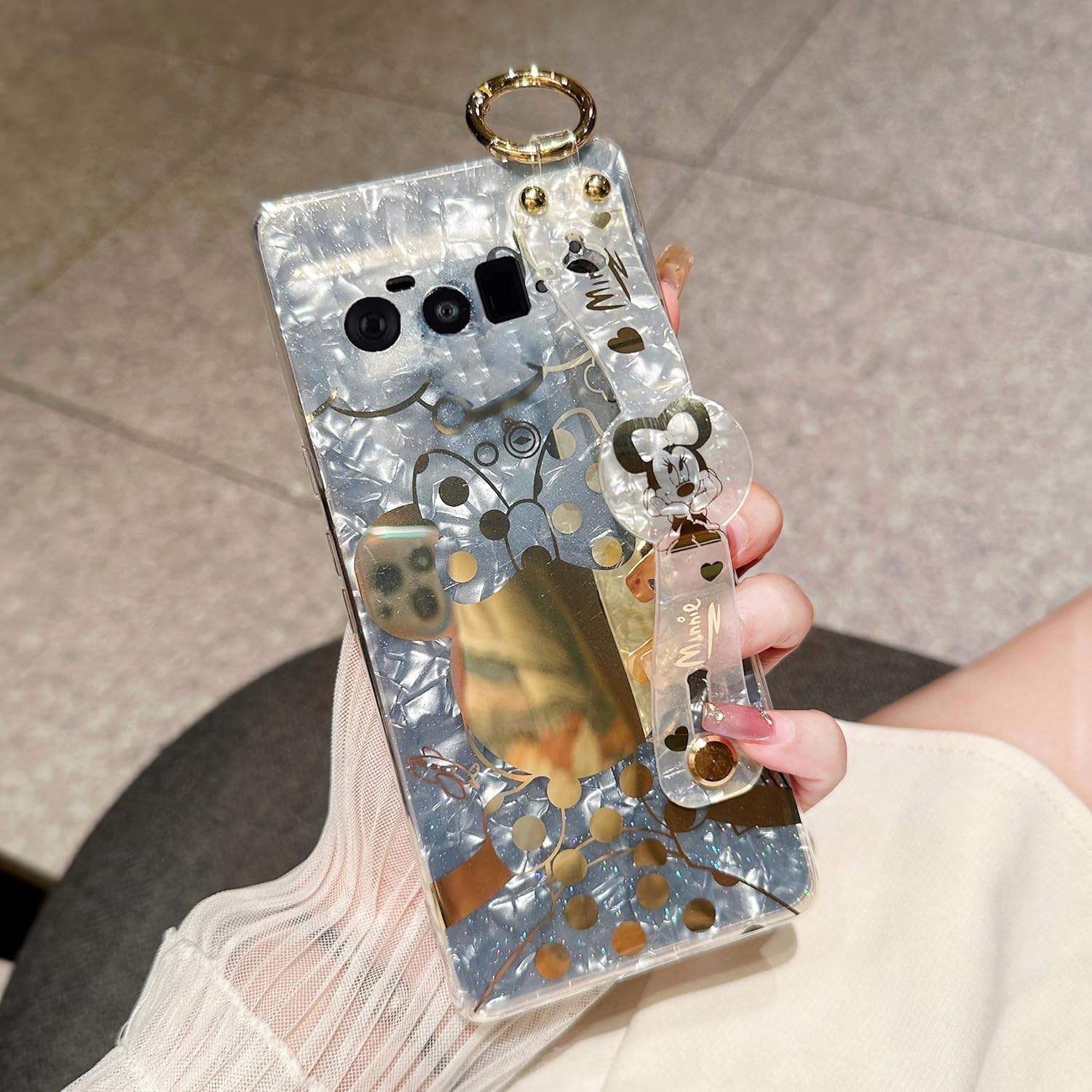 Case with Wrist Band Kickstand | Ultra Slim IMD Animal Pattern Shockproof Cover | Cute Cartoon Characters Design for Google Pixel 6 Pro - Image 5