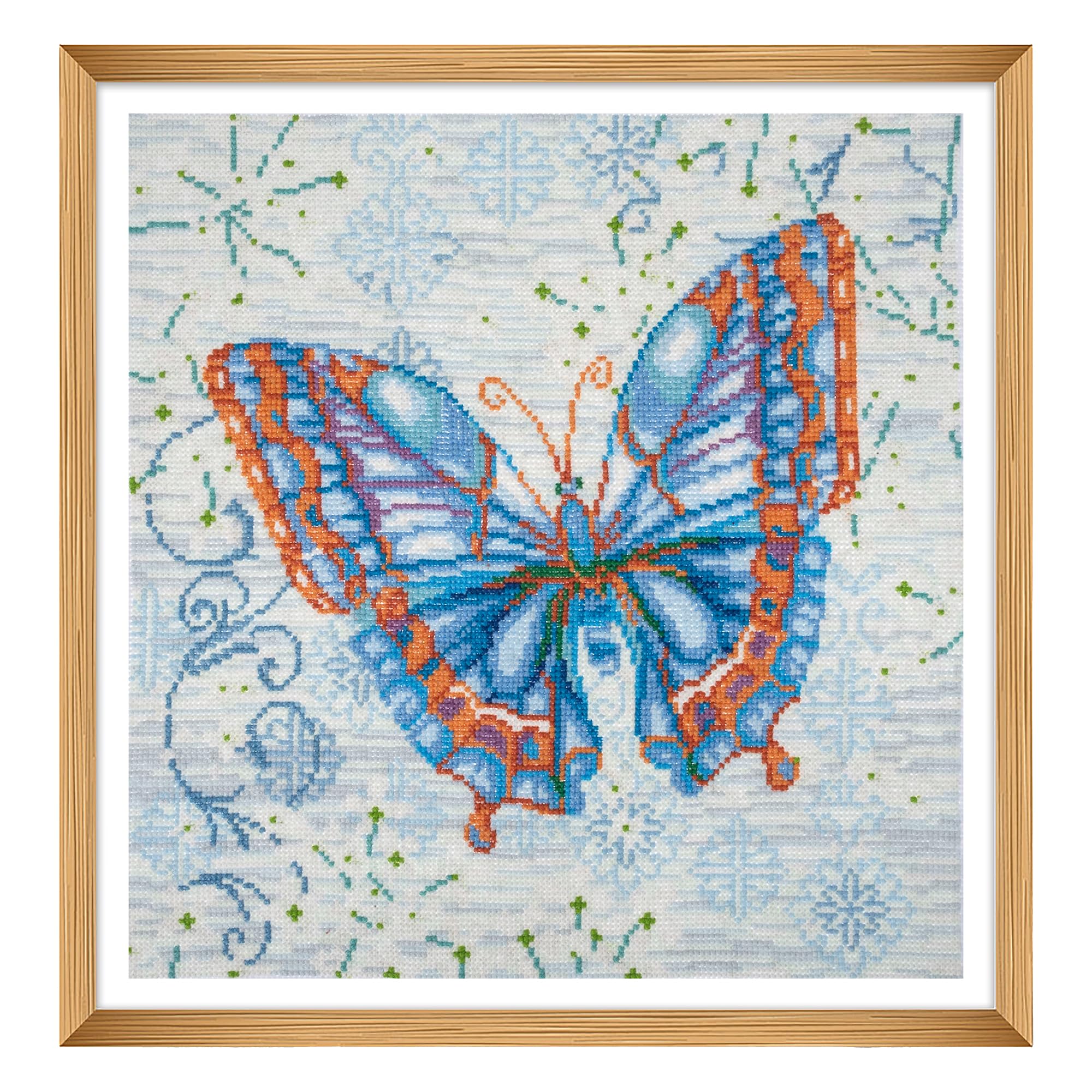 Trimits Large Cross Stitch Kits - Counted Embroidery Needlework for Adults Beginners Kids, Christmas Gifts Wall Art (Frame Not Included), 11 Count, Papillon