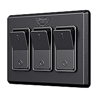 Vista 11 de Leisure LED interruptor triple SPST de encendido/apagado moderno con tapa, de 12 voltios, para RV, remolque, cámper, con etiqueta adhesiva (blanco)