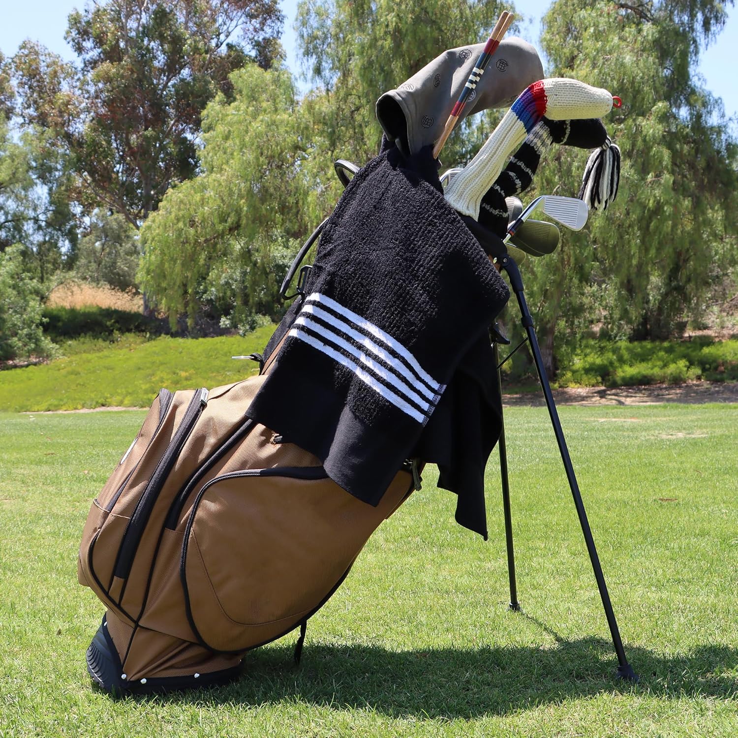 The Tour Towel | Large Golf Caddy Towel Terry Cloth, Absorbent 19" x 44", Center Cut, Perfect Hang Golf Cart Accessory and Golf Bag, Multiple Colors - Image 2