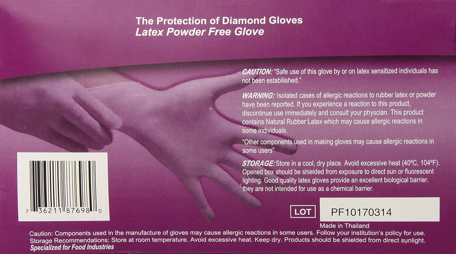 Diamond Gloves Advance Powder-Free Latex Industrial Gloves, Large, 100 Count, Natural (B008N17V32) : Sports & Outdoors