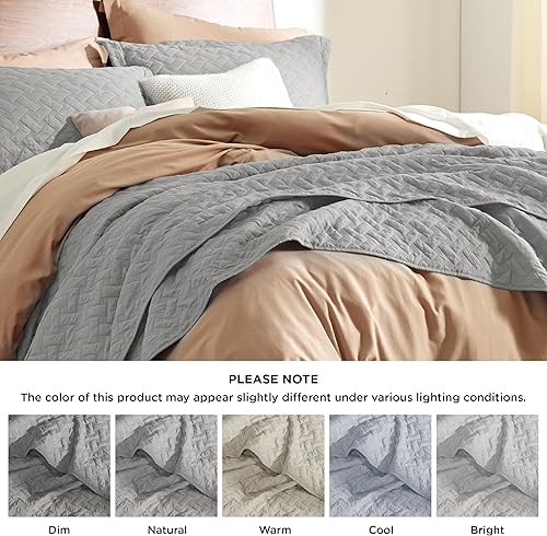 Miniatura 6 de Bedsure - Juego de edredón de tejido liso tipo cesta G0 90x96 US