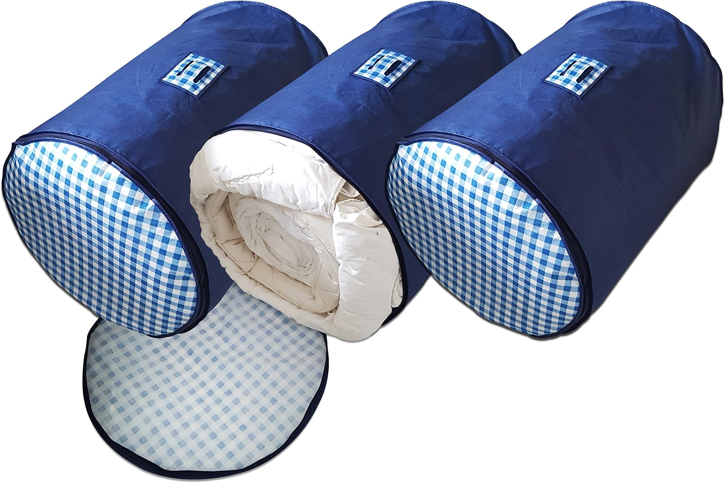 Royal Dry Cleaners Duvet Storage Bag 3 pack - Premium, Large, Breathable - For Bedding & Quilts - Fits Single, Double, Queen and King Size Duvets