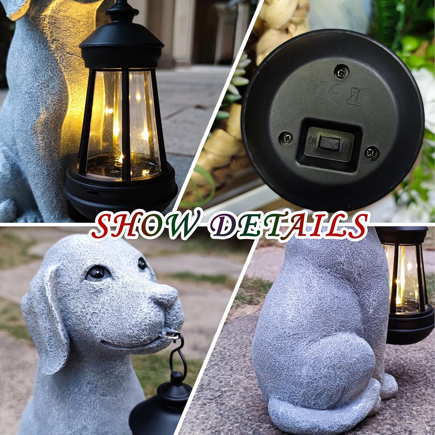 Solar Dog Outdoor Garden Statue with LED Light,Dog Solar Lights Lantern Outside Decorations for Yard, Lawn Decor Statue for Patio, Balcony, Yard Ornament,Unique Dog Gifts for Mom - Image 6