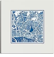 Vista 44 de O3 Design Studio Mapa de corte de papel Madrid negro mate de 20 x 20 pulgadas