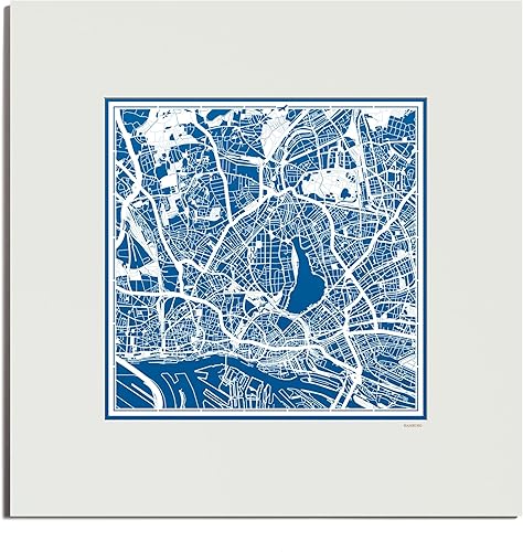 Miniatura 44 de O3 Design Studio Mapa de corte de papel Madrid negro mate de 20 x 20 pulgadas