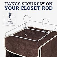 Vista 6 de ZOBER Organizador colgante para armario, 5 estantes, estantes organizadores de almacenamiento colgantes para ropa, toallas, juguetes, dormitorio