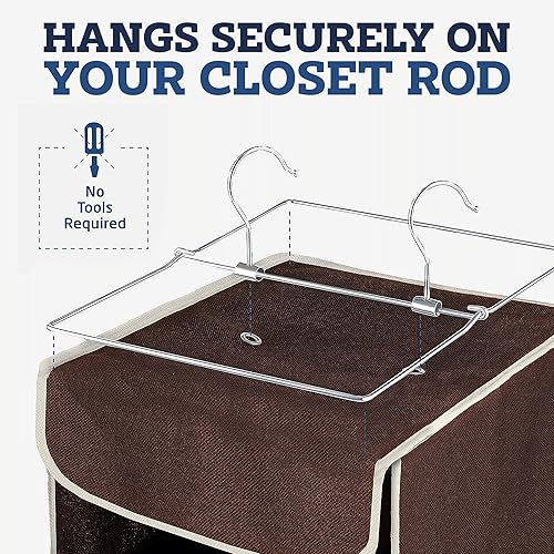 Miniatura 6 de ZOBER Organizador colgante para armario, 5 estantes, estantes organizadores de almacenamiento colgantes para ropa, toallas, juguetes, dormitorio