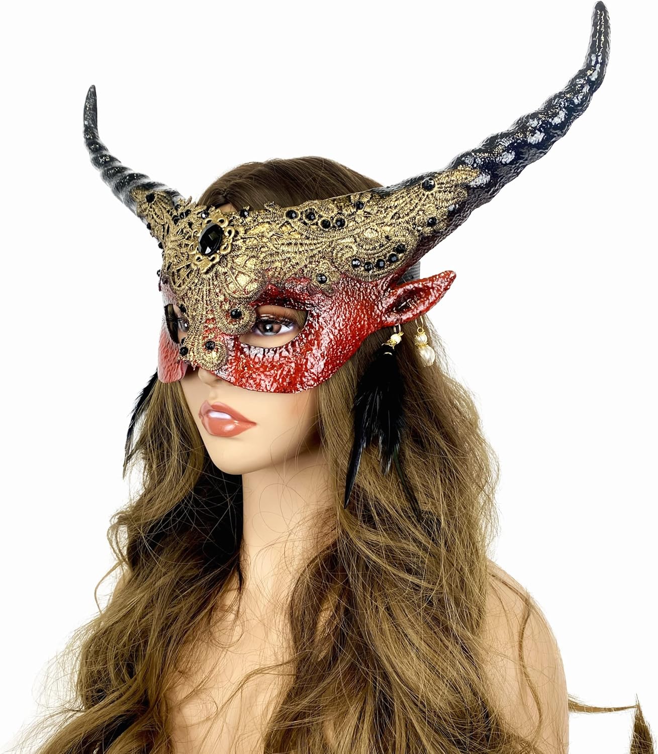 Women Ram Goat Steampunk Masquerade Mask Devil Horror Demon Party Masks For Costume Halloween For Adult