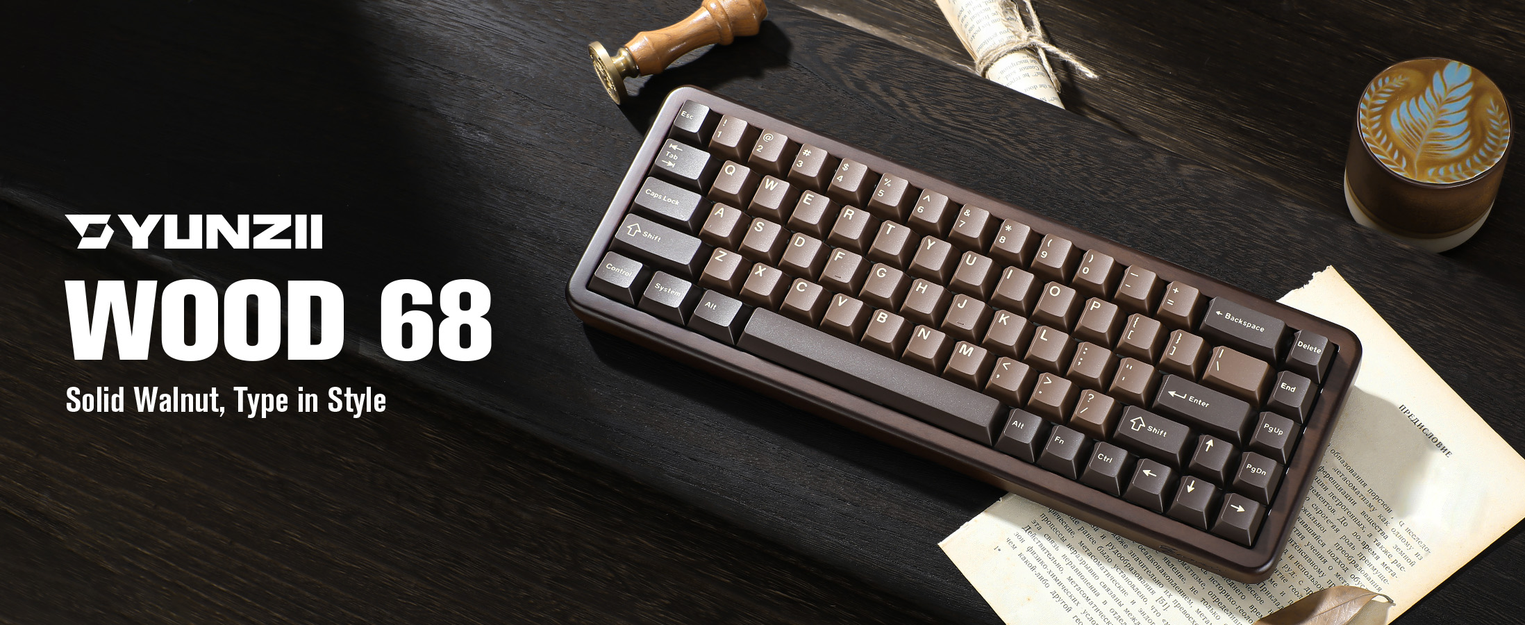 Amazon.com: YUNZII WOOD68 Wireless Mechanical Keyboard,65% Layout