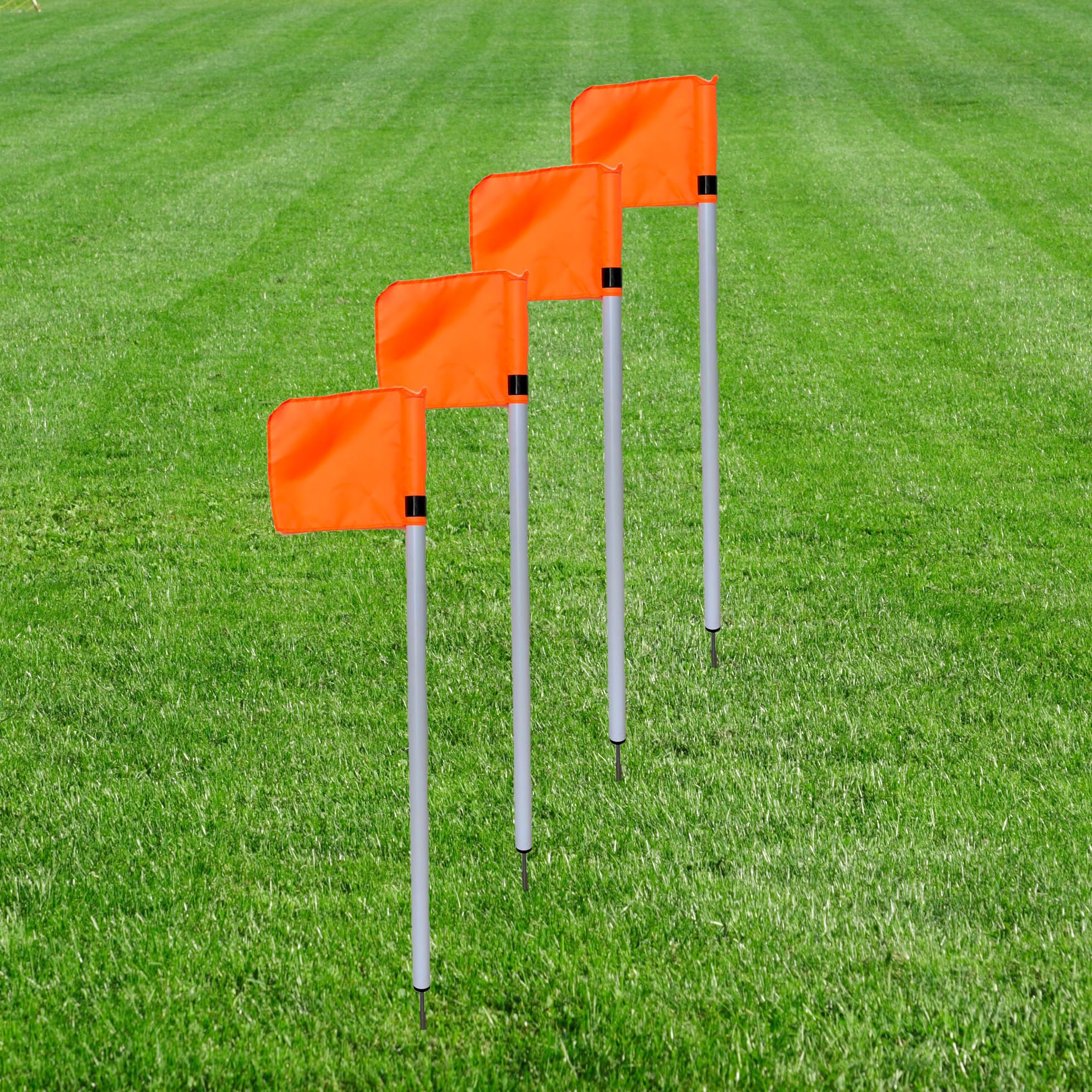 Soccer Pitch® set de drapeaux de coin pour le football enfant | poteaux de 1 m, marquage du terrain, aire de jeu, piquets de délimitation portables, entraînement de football