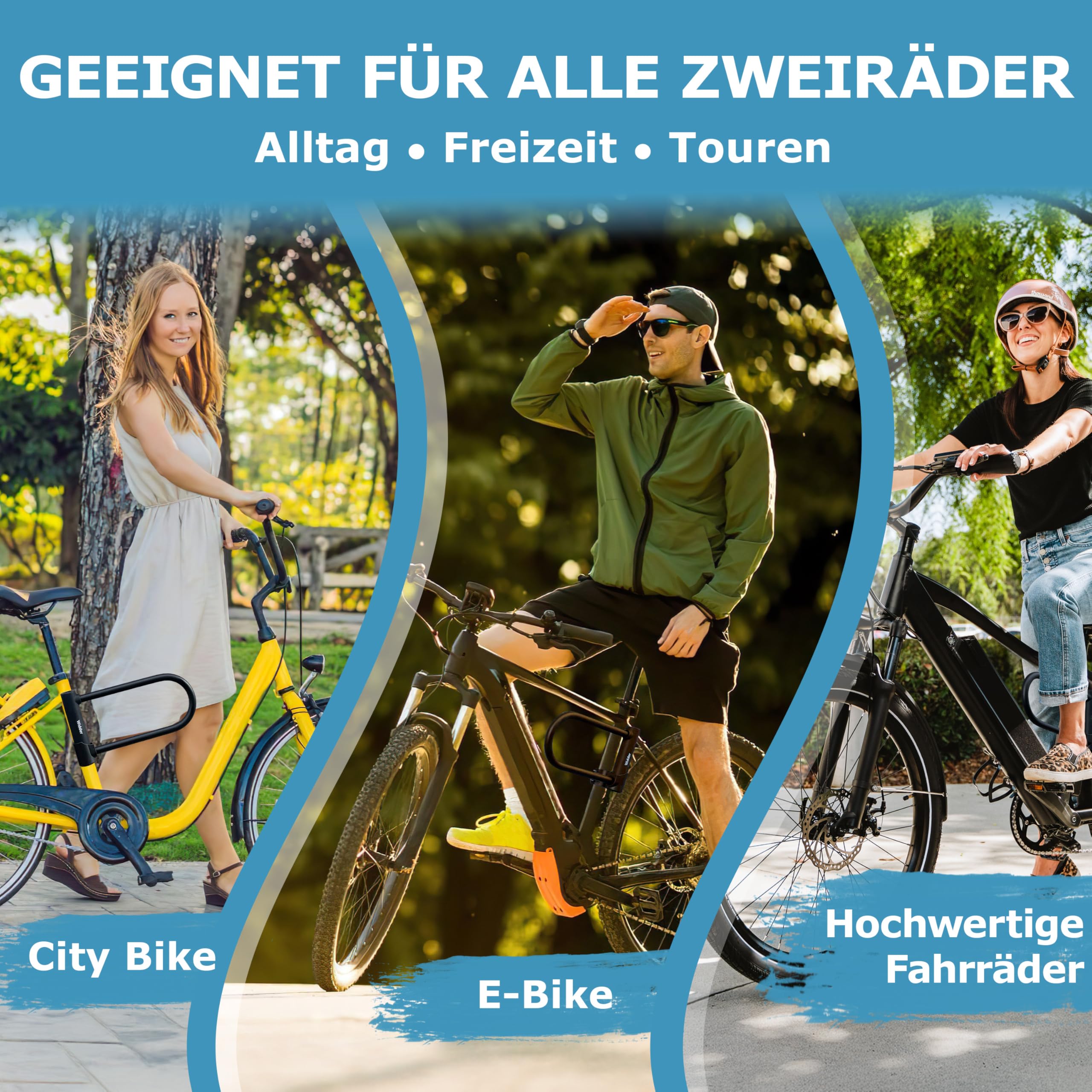 WIDDER Extrem Sicheres Fahrradschloss Bügelschloss [Chrom-Stahl Sicherheitsstufe 15] – 18mm Massiv Bügel – Fahrrad Schloss 64 cm Umfang mit Halterung & 3 Schlüssel – e Bike Lock & e Scooter U Lock