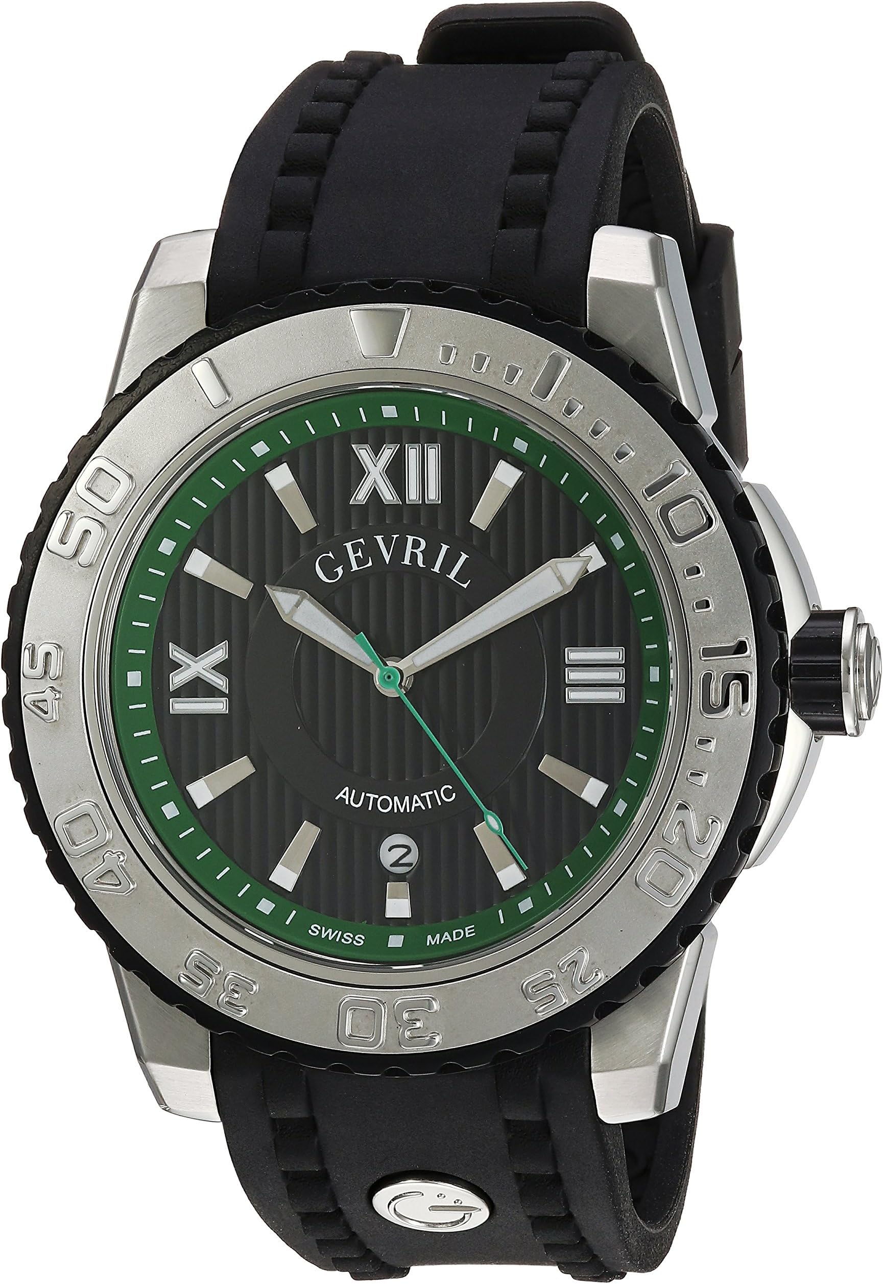 Gevril Men's 3111 Seacloud Analog Display Automatic Self Wind Black Watch