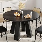 IDEALHOUSE Dining Table, Kitchen Table, Round Table for Kitchen, Round Dining Table for Dining Room, Walnut(Table Only, 47 Inch)