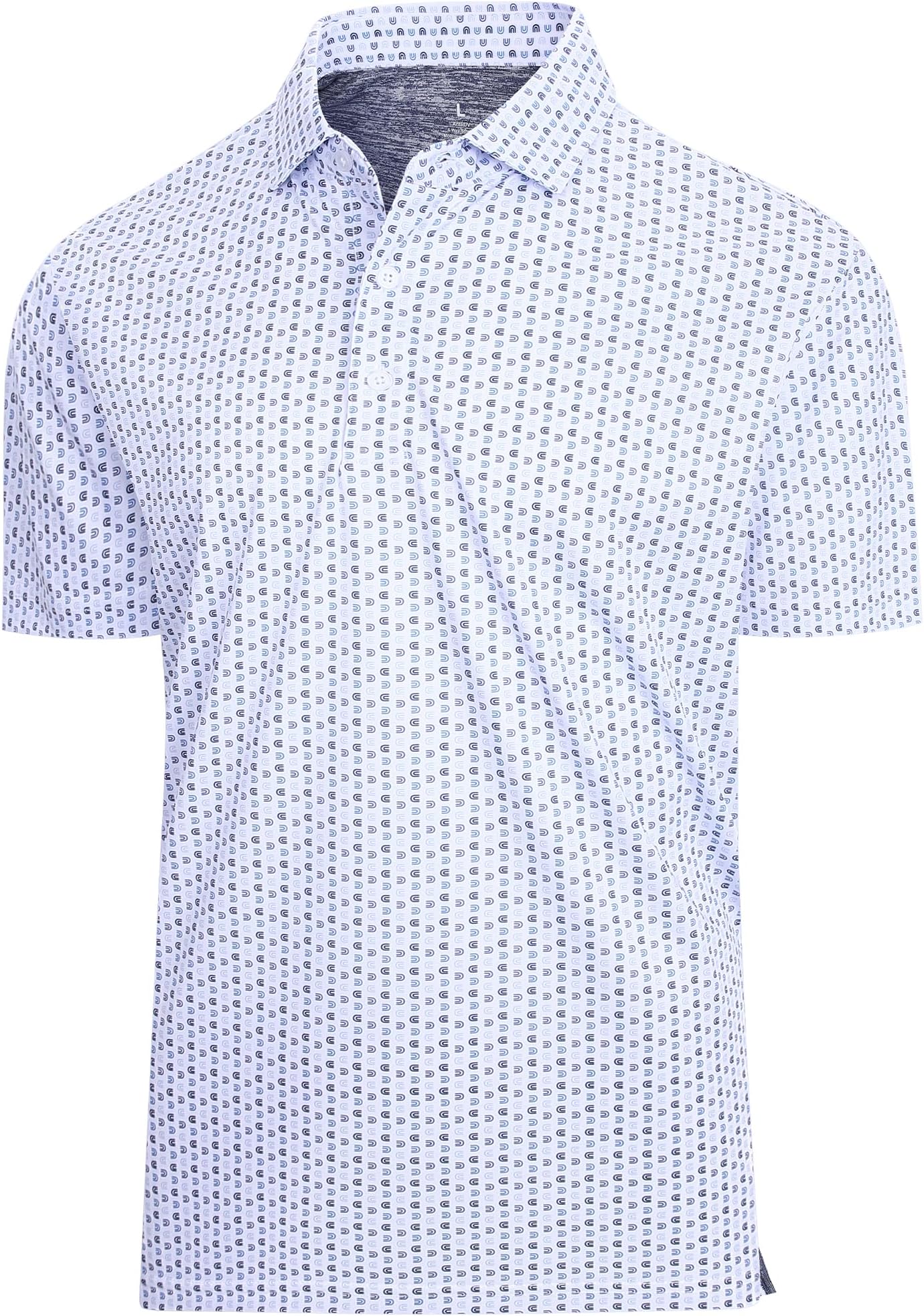 Mens Golf Shirts Print Moisture Wicking Short Sleeve Performance Dry Fit Stretch Active Polo Shirts for Men