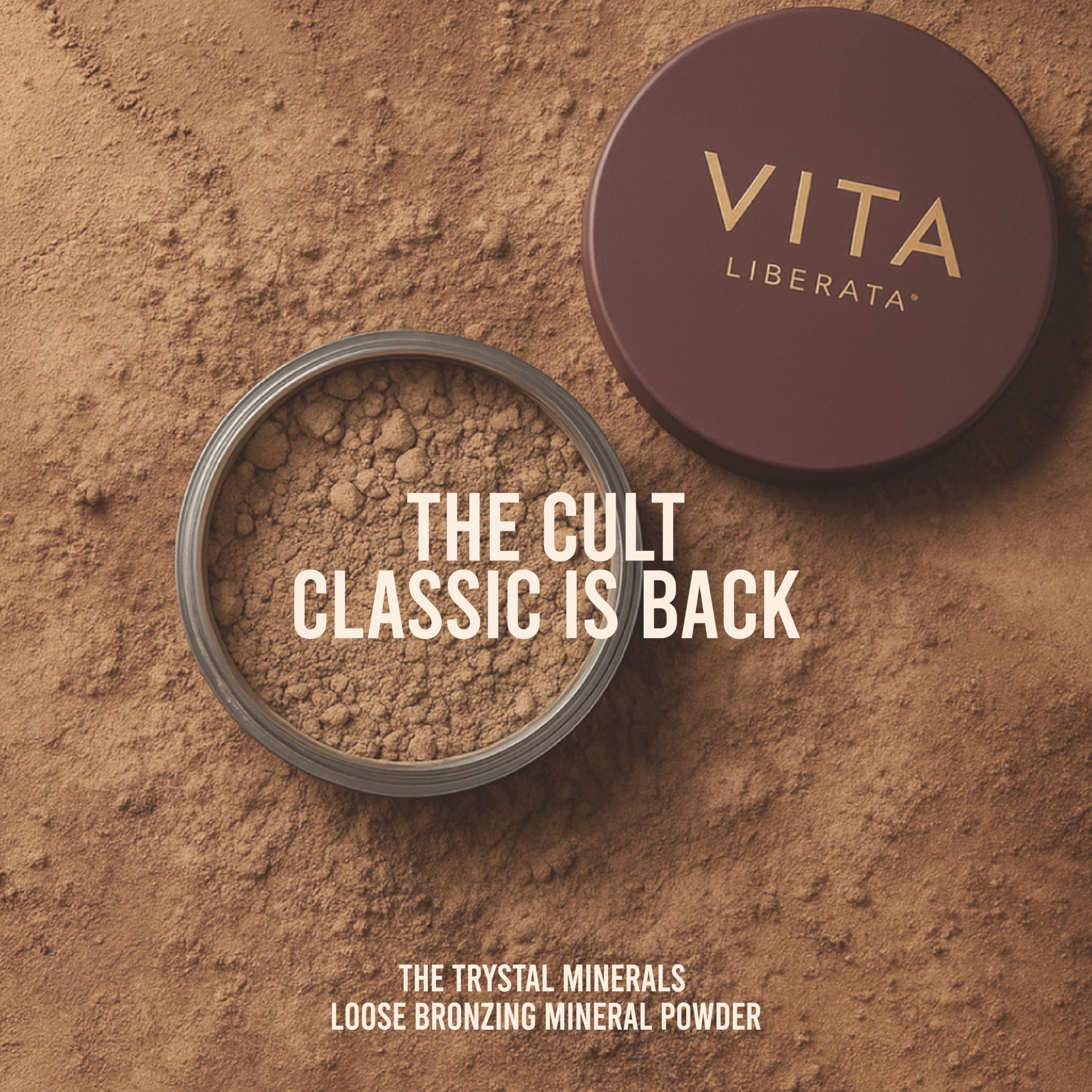 VITA LIBERATA Trystal - Polvere minerale abbronzante sfusa n. 2, tonalità Sun Kiss, bronzer e contorno per un bagliore naturale baciato dal sole, senza parabeni, adatta per pelli chiari/medie, vegana