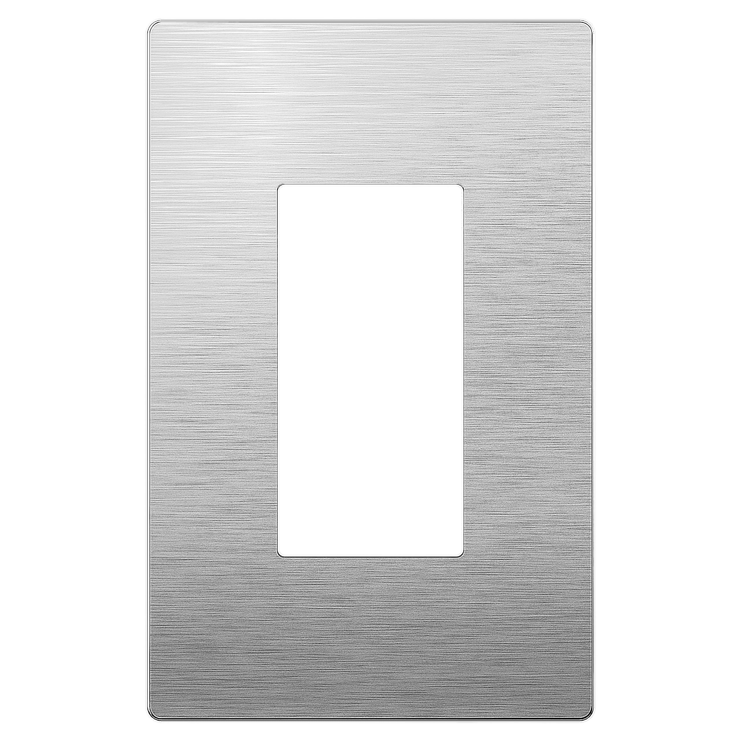 LIDER Decorator Metal Wall Plate, Screwless Cover, Upgrade, Mid-Size 1-Gang