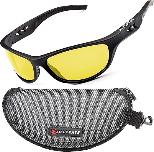 Night Vision Driving Glasses - Anti Glare HD Polarized Yellow Tinted Sunglasses for Men & Women