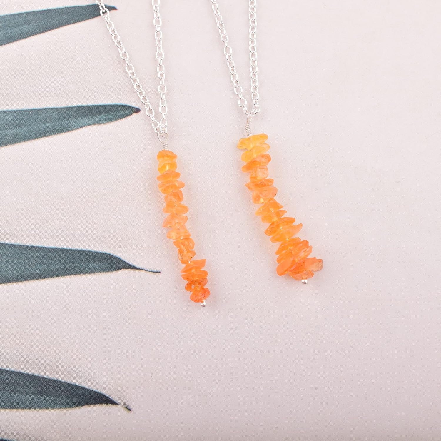 Natural Orange Sapphire Rough Pendant Necklace, Raw Gemstone, Energy Healing Crystals, Birthday, Gift for Her, Gemstone Jewelry 18 inch AAA+ Quality (Orange Sapphire) - Image 8