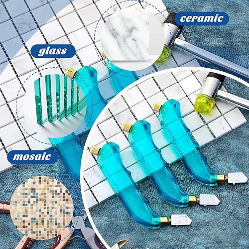 Miniatura 6 de Cortador de vidrio de alimentación de aceite, 3 piezas, cortador de vitrales, herramientas de corte para espejos, paneles de ventana, azulejos de