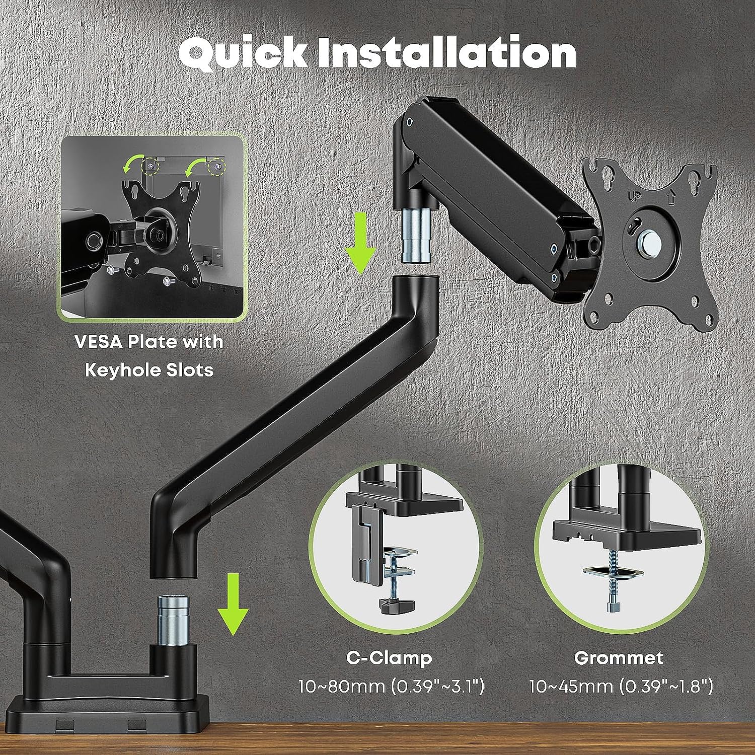 Monitor Arm 2 Schermen Dual Monitor Armen Voor 17 Tot 35 Inch Schermen Heavy Duty Verhoogd Draagvermogen Van 2 16kg Hoogteverstelling Monitorstandaard Bureauhouder Vesa 75 100mm Monitor Arm 2 Schermen