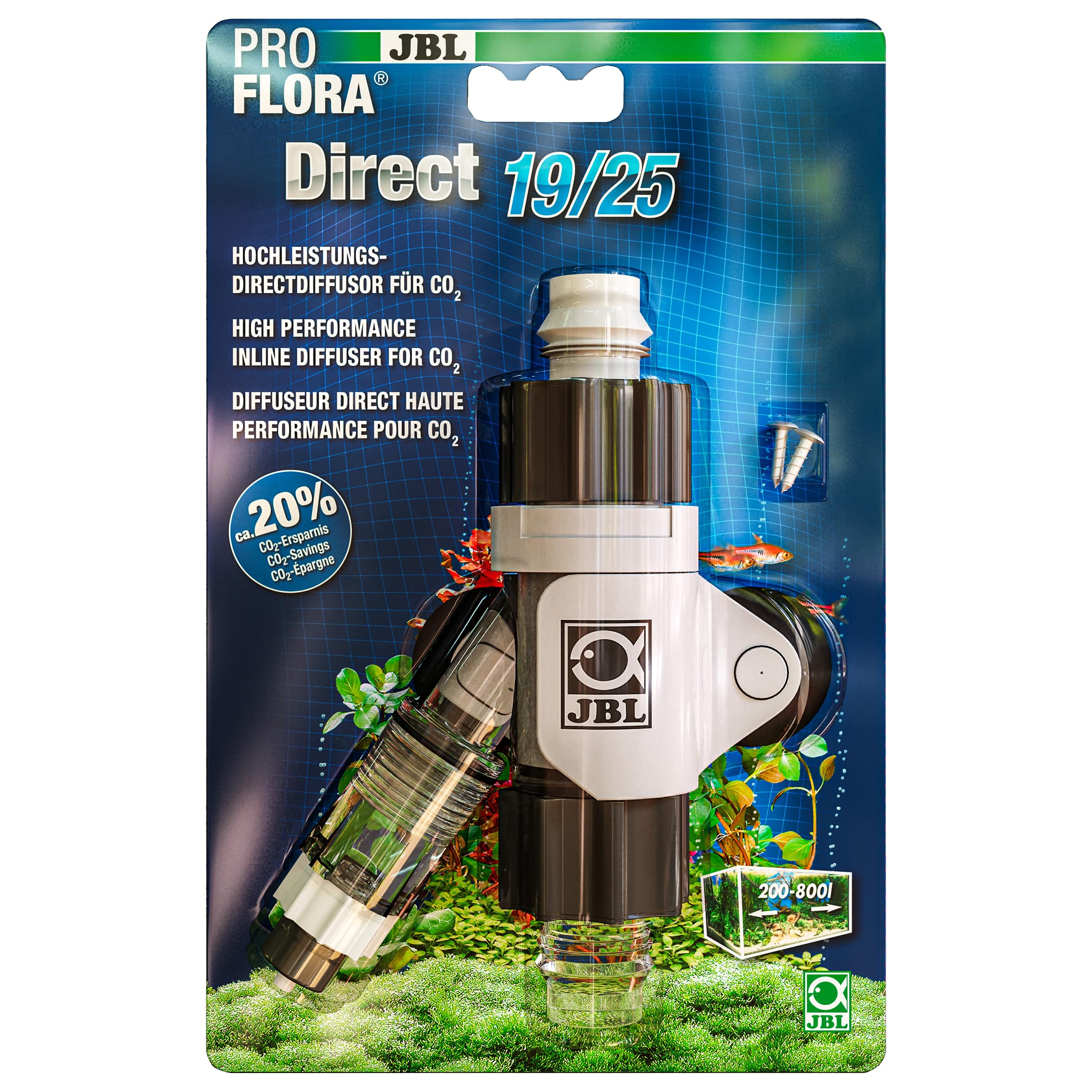 JBL ProFlora Direct 19/25 Hochleistungs-Direktdiffusor für CO2