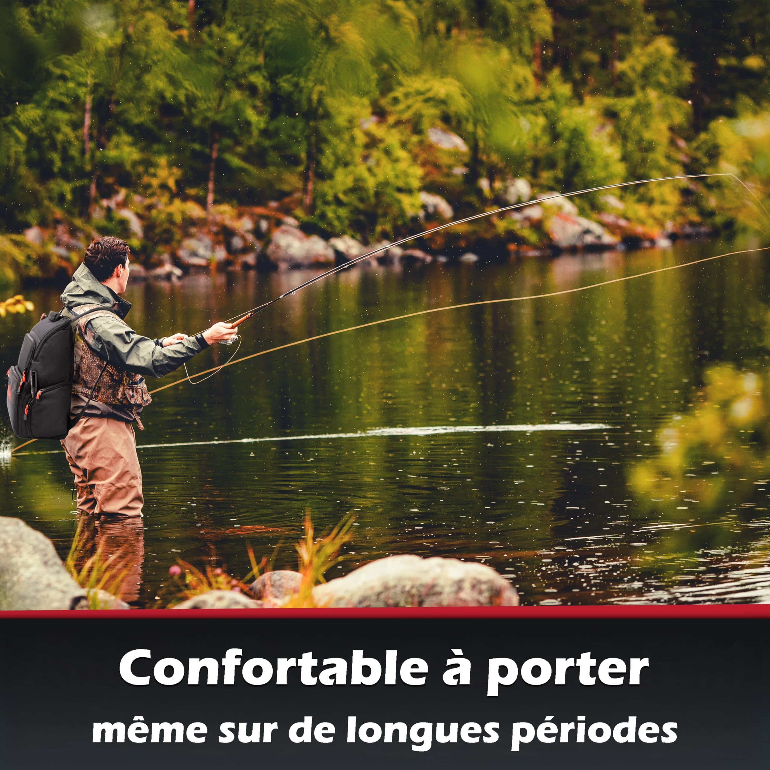 Paradox Fishing Sac à Dos de pêche avec 4 boîtes I Sac a Dos Peche I Sac de Peche - Fond étanche
