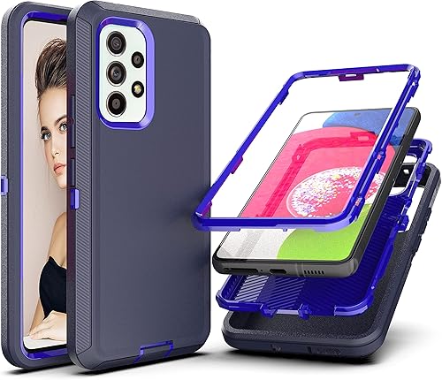 YmhxcY - Funda A53 5G, a prueba de caídas, 3 capas, duradera, a prueba de golpes, protección contra caídas, funda protectora de goma sólida mate