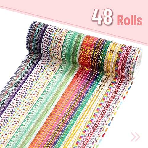 Vista 50 de Mr. Pen - Juego de cintas Washi, 21 rollos, tamaños surtidos, cinta washi floral para diario