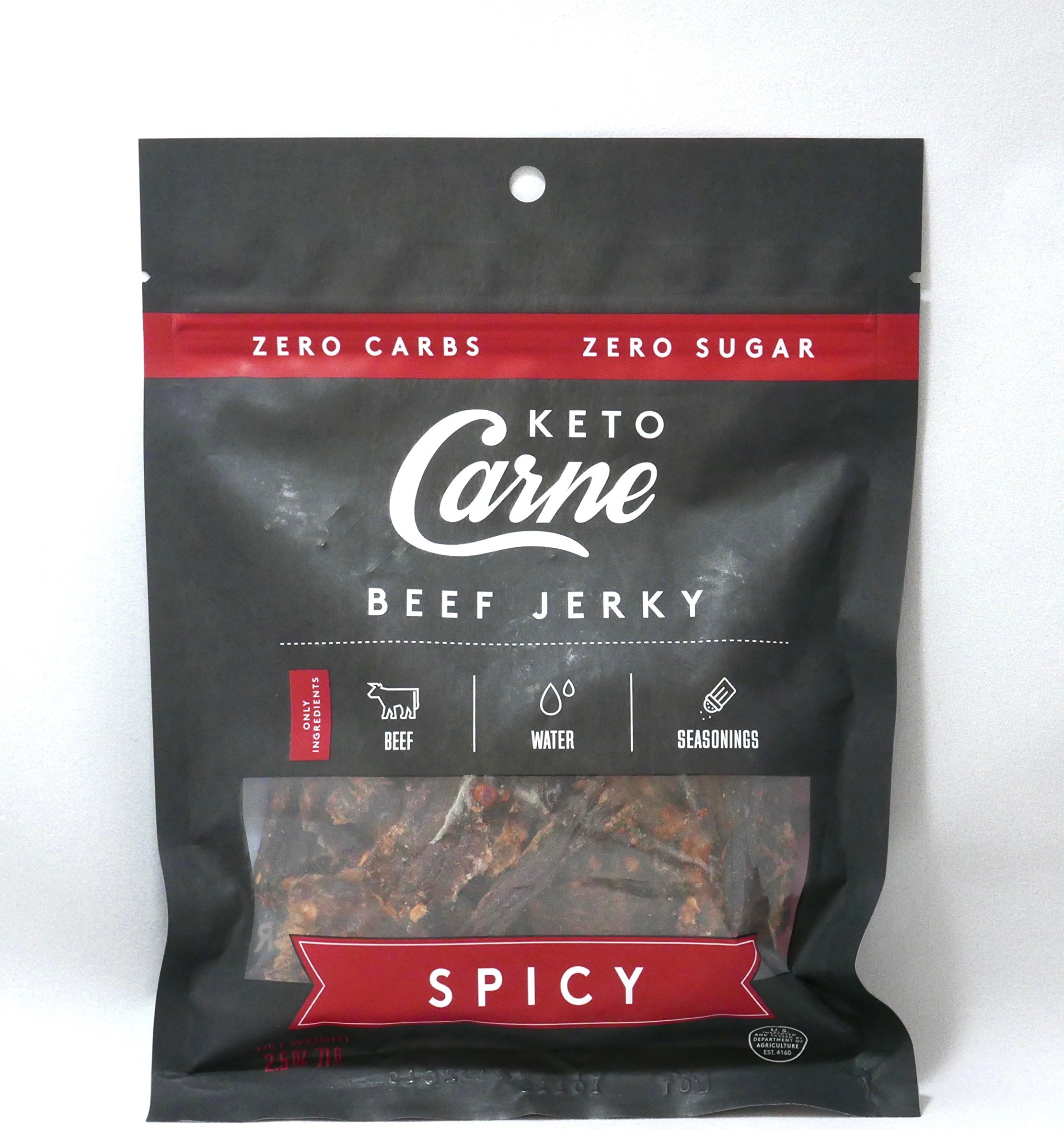 Healthy Keto & Low Carb Beef Jerky | 0g Carb | 0g Sugar | Sugar Free, Zero Carb | Gluten Free | Soy Free | Preservative Free | Nitrate Free | All Natural | Pack of 4