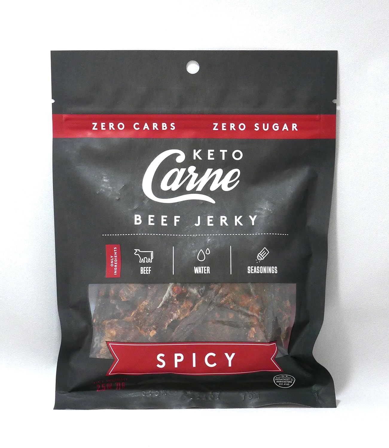 KETO CARNE | Healthy Keto & Low Carb Beef Jerky | 0g Carb | 0g Sugar | Sugar Free, Zero Carb | Gluten Free | Soy Free | Preservative Free | Nitrate Free | All Natural | Pack of 4