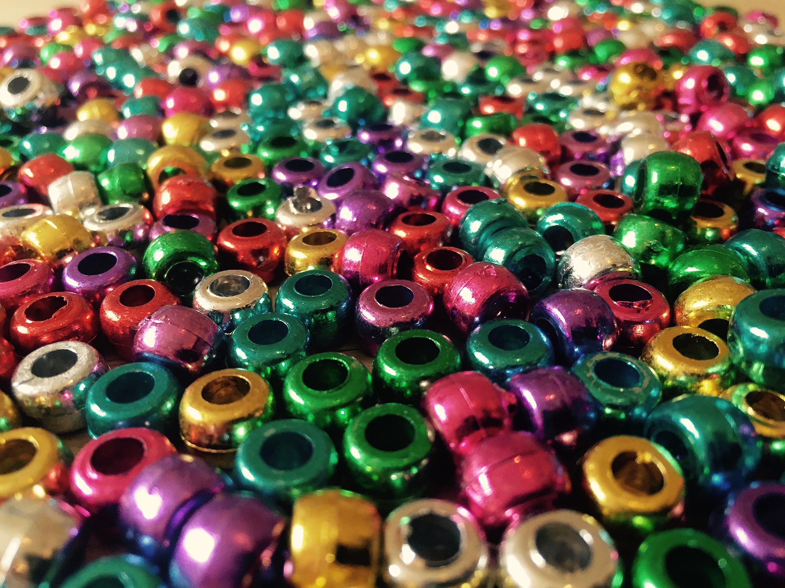 Art Straws CT2352 500 Pony Beads, Assorted Metallic