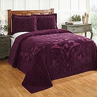 Vista 10 de Better Trends Colección Ashton - Colchas de chenilla con mechones, tamaño individual, color negro, 100% algodón, diseño de medallón de chenilla