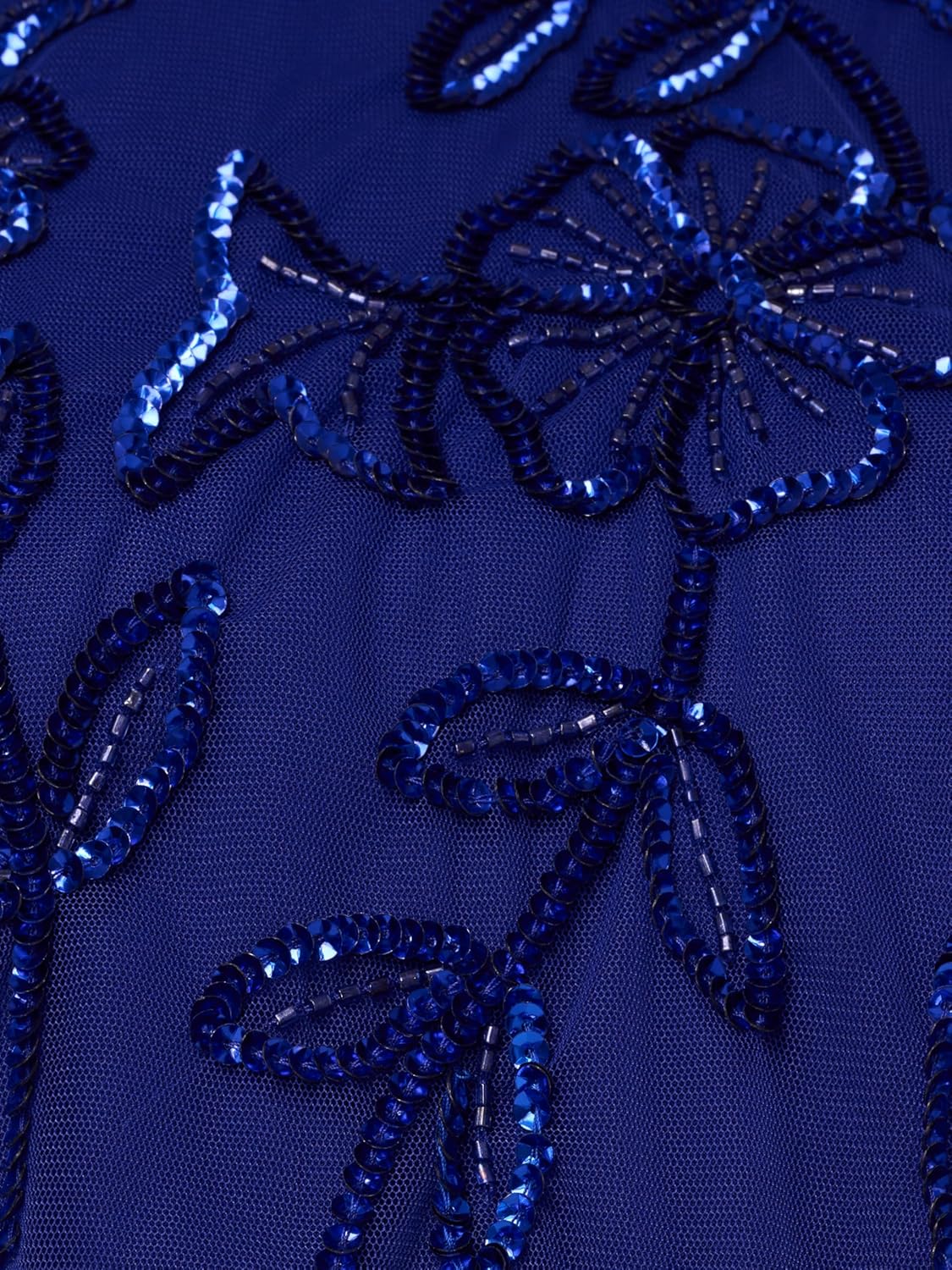 Adrianna Papell Women's Blouson Bead Long Dress, Dark Blue Violet, 16 - Image 3