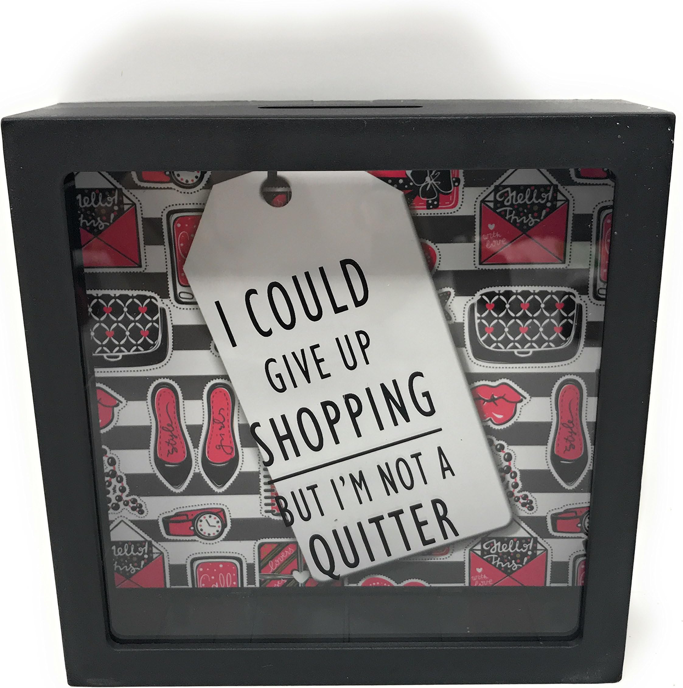 Fun Novelty Shadow Box Bank ~ Coin Slot Savings Bank (I'm Not a Quitter)