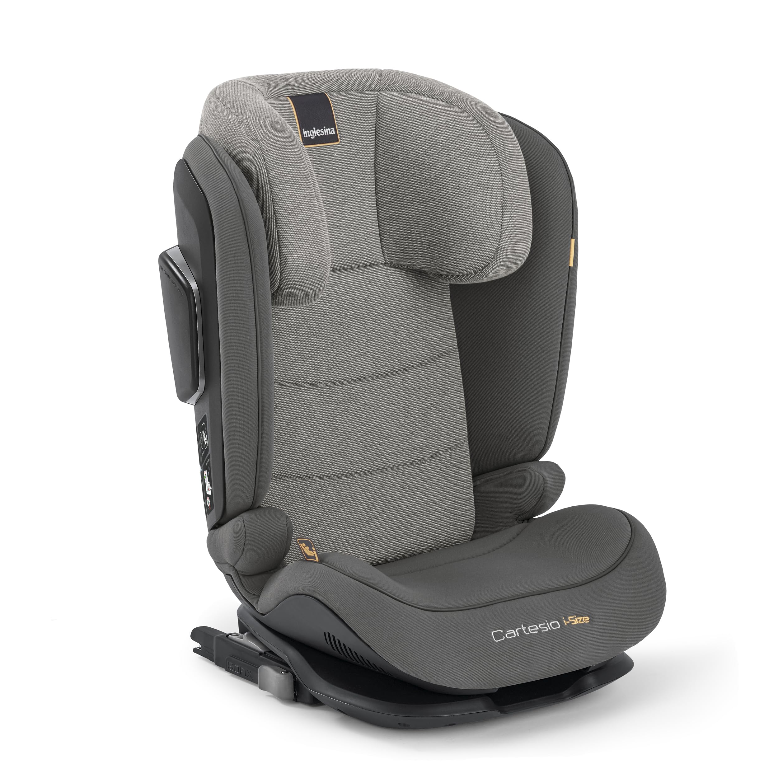 Inglesina Cartesio i-Size Seggiolino Auto, Isofix, per Bambini da 3 a 12 Anni circa, dai 100 ai 150 cm, Stone Grey