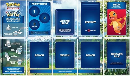 Miniatura 6 de Pokémon TCG Mi primera batalla Charmander y Squirtle (kit de inicio que incluye 2 mini mazos listos para jugar y accesorios)