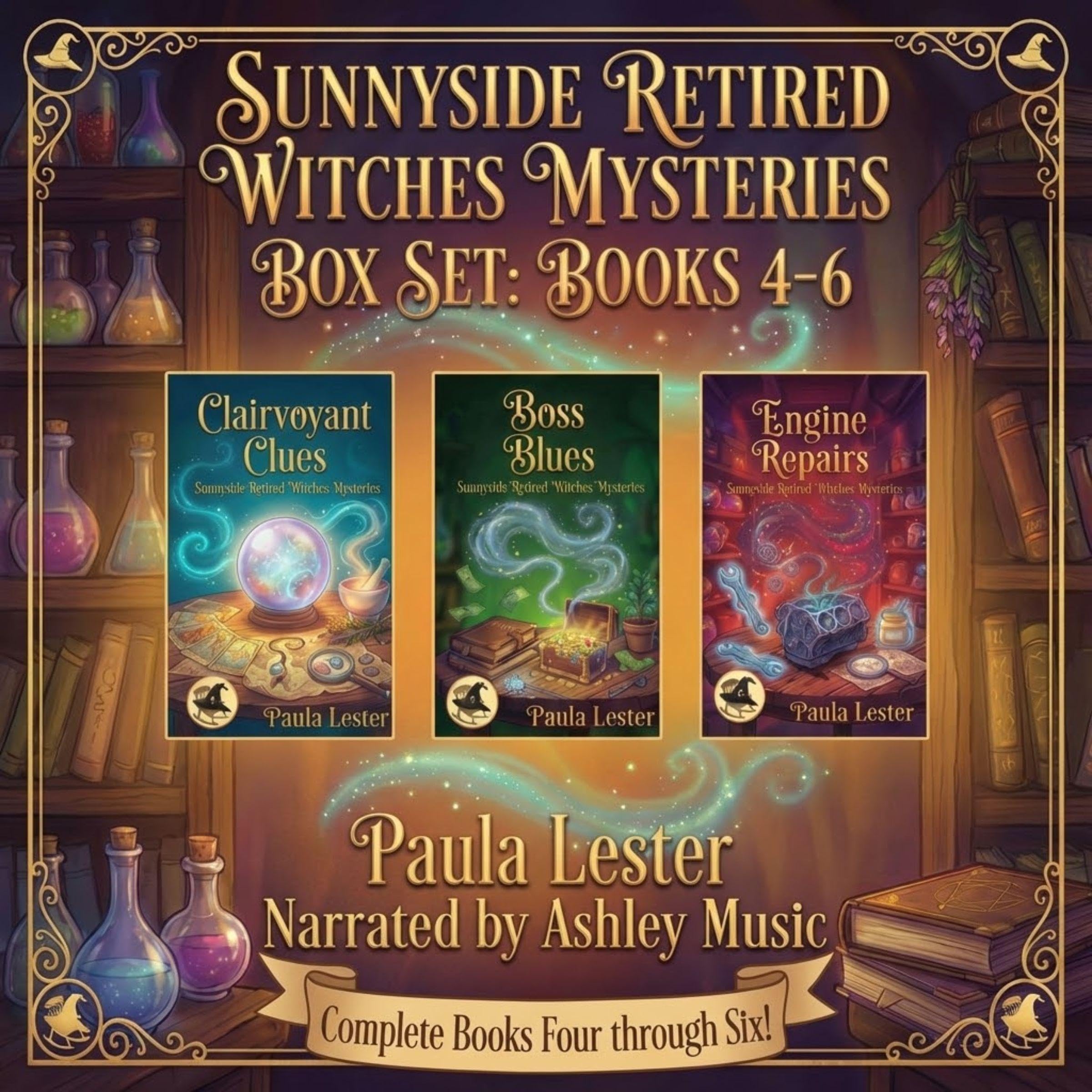 Cover art for Sunnyside Retired Witches Community Cozy Mysteries, Books 4-6