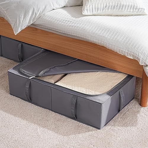 Miniatura 4 de TYEERS Contenedores de almacenamiento debajo de la cama, tela duradera, lavable, plegable, debajo de la cama para ropa, mantas, sábanas, zapatos,