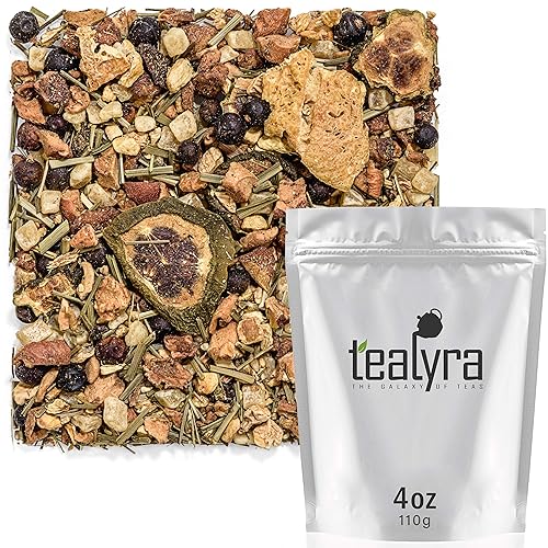 Miniatura 3 de Tealyra - Té de hierbas refrescante de pepino y limón - Desintoxicante - Relajante - Té suelto - Jengibre - Limoncillo - Polen de abeja - Todo