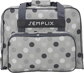 SEMPLIX Nähmaschinentasche Polka Dots 45x34x24 | stabile Transport und Aufbewahrungs Tasche in vielen frischen Farben, für alle gängigen Haushaltsnähmaschinen