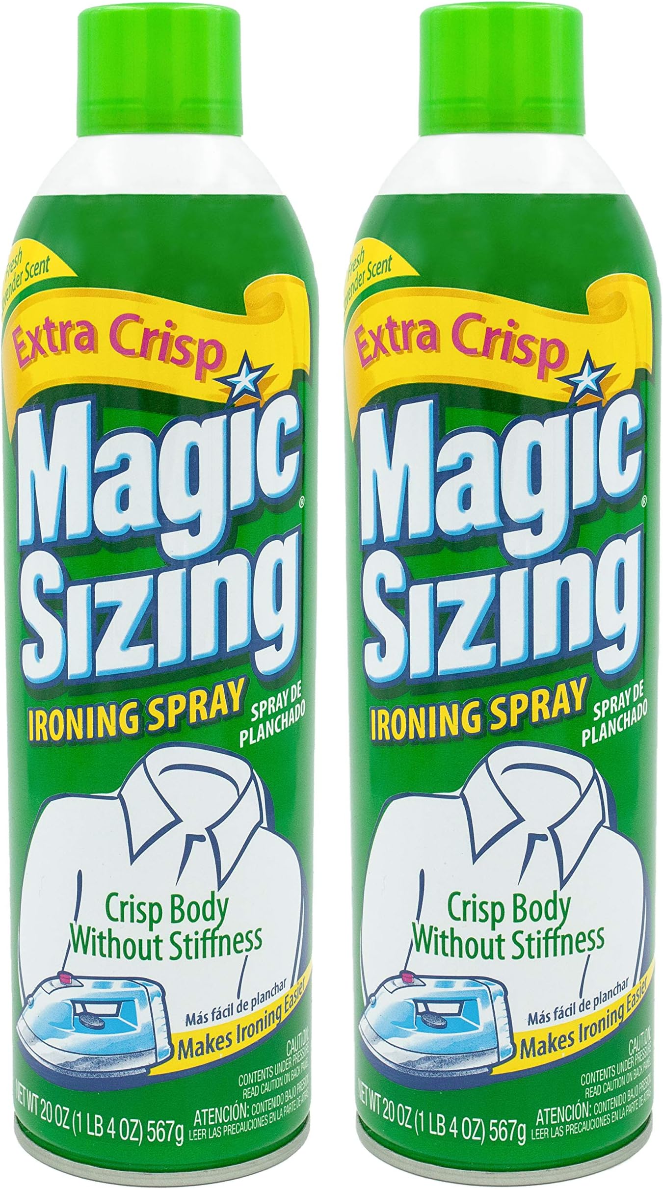 Magic Sizing Spray X-Crisp - Get That Extra Crisp and Extra Polished Look! - Wrinkle Iron Spray for Clothes-Fabric Refresher Spray (Pack of 2-20oz) - Mountain Lavender Scented Ironing Spray