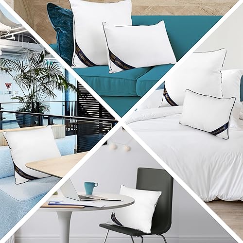 Vista 25 de Utopia Bedding Rellenos de Almohada Decorativa (Paquete de 4, Blanco), 20 x 20 Pulgadas Almohadas Decorativas de Interior para Sofá, Cama, Diván