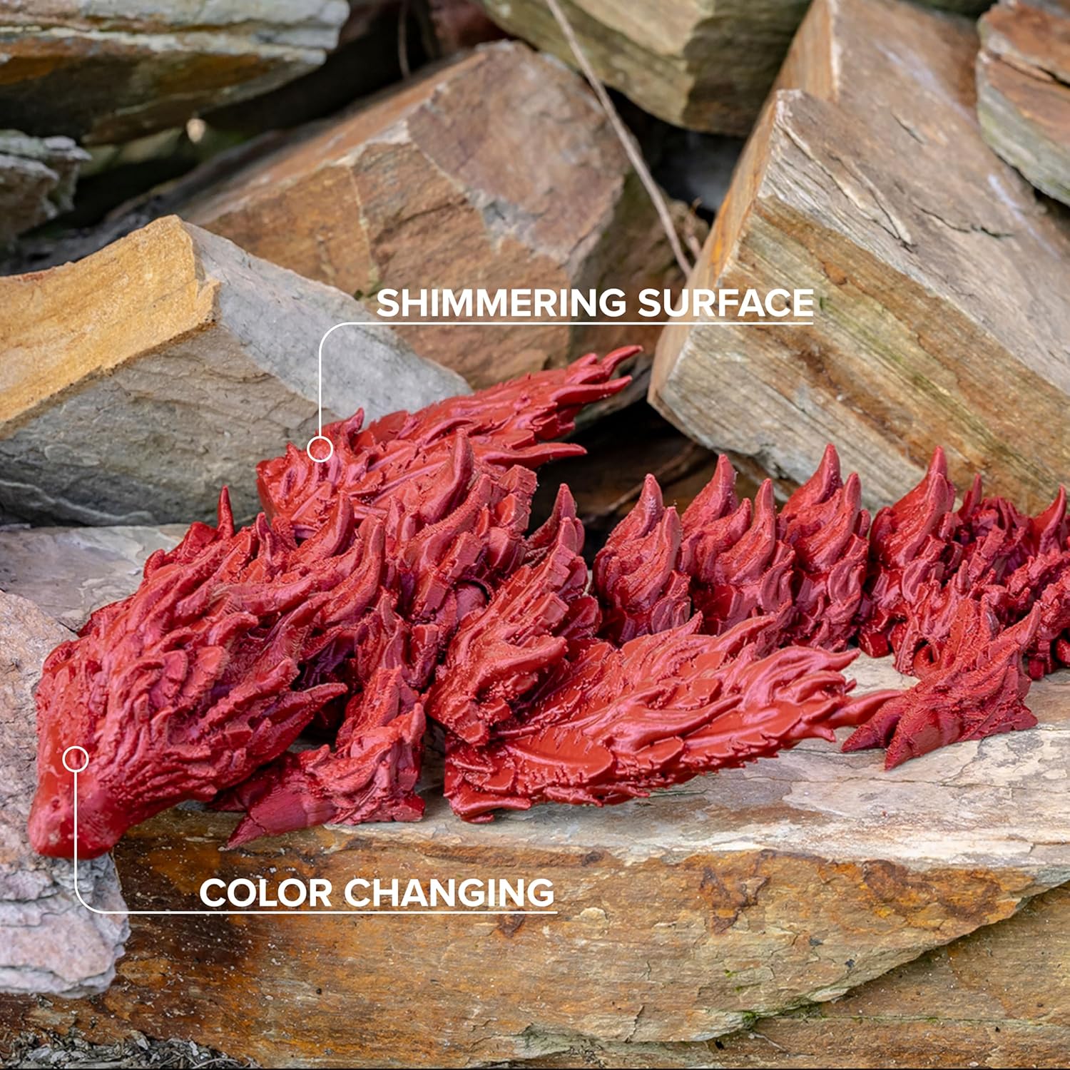 Polymaker Panchroma Red Color Changing PLA, 1.75mm, 1KG, Glitter Starlight Mars 3D Printer Filament, Hides Layer Lines, Easy to Print, Tangle Free, AMS Compatible, Works with Most FDM Printers